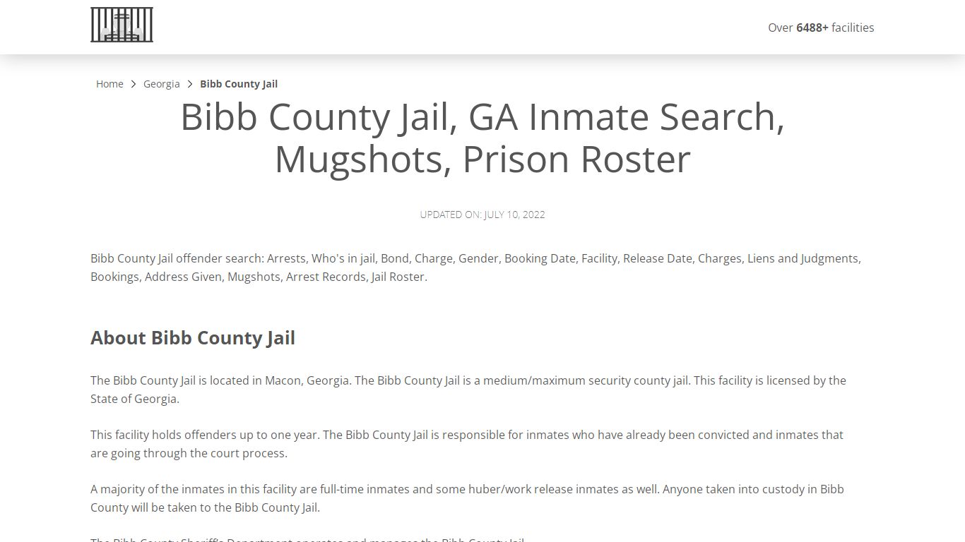 Bibb County Jail, GA Inmate Search, Mugshots, Prison ...